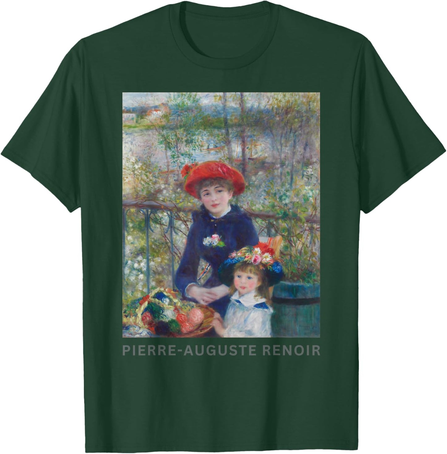 Renoir Two Sisters On the Terrace Fine Art T-Shirt - T-Shirt | Forest