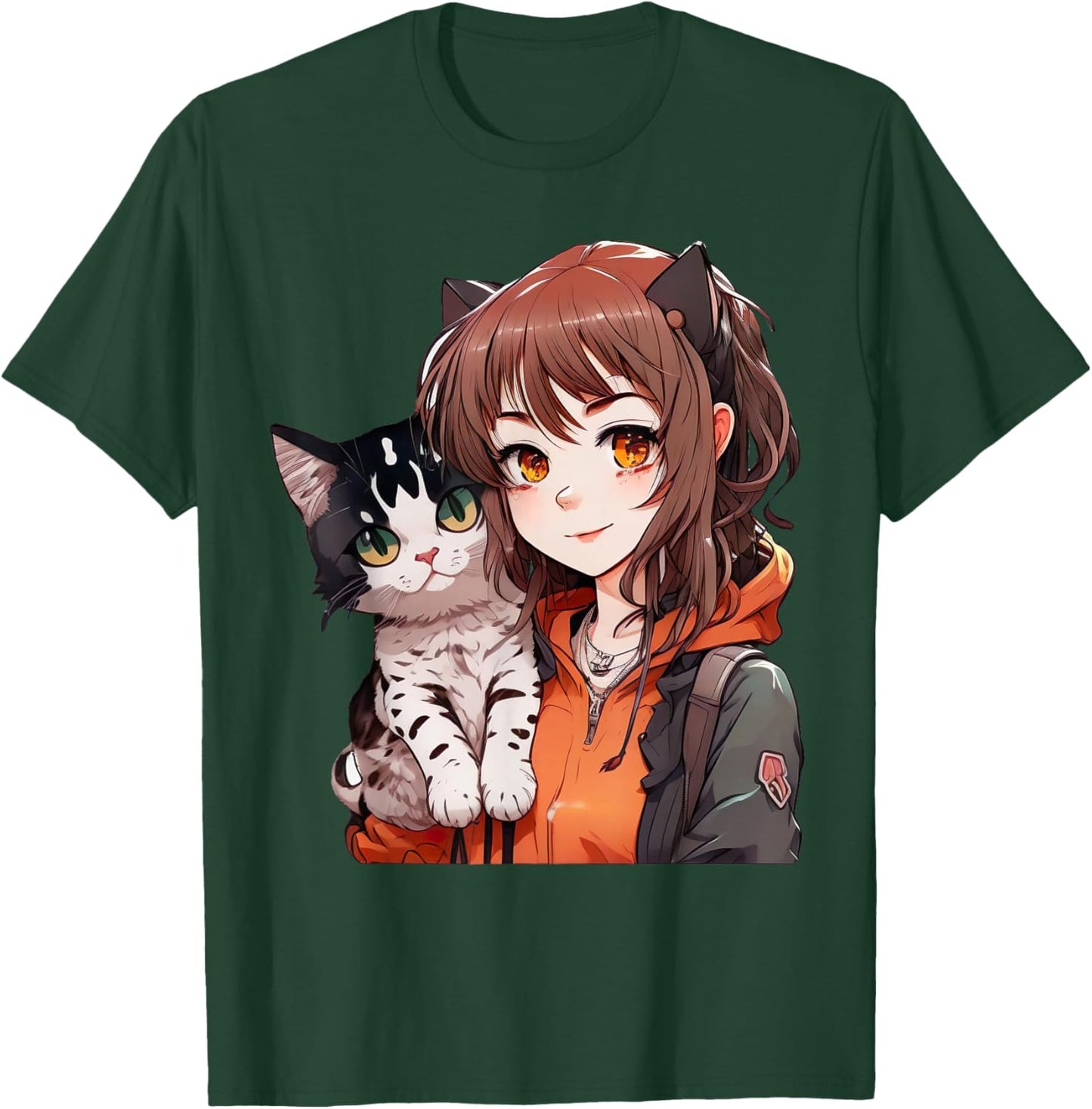 Anime and Cats Lover for Teen Manga kawaii Graphic Otaku T-Shirt - T-Shirt | Forest