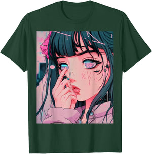 Anime Girl Vaporwave Egirl Aesthetic Japanese Otaku T-Shirt - T-Shirt | Forest