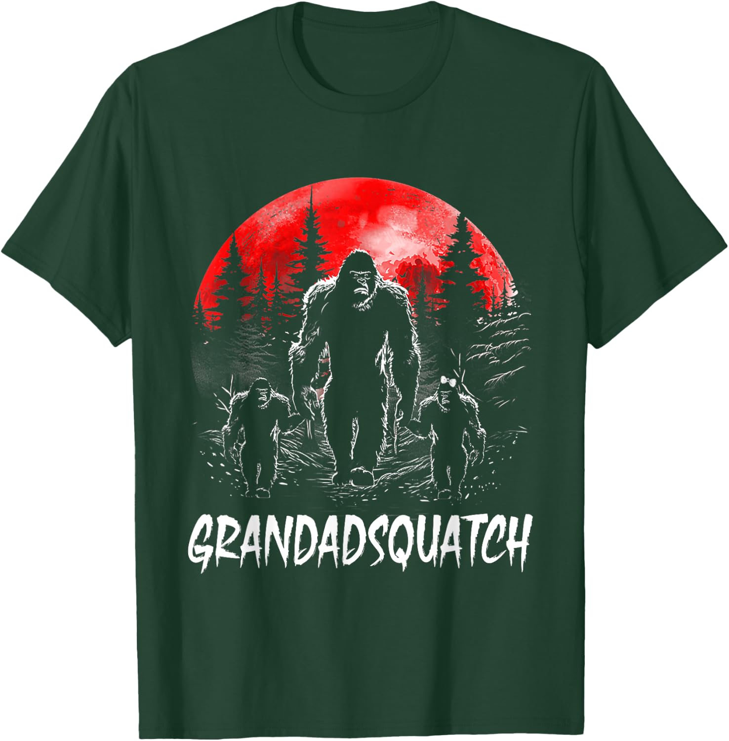 Grandad Squatch Funny Bigfoot Dad Sasquatch Yeti Fathers day T-Shirt - T-Shirt | Forest