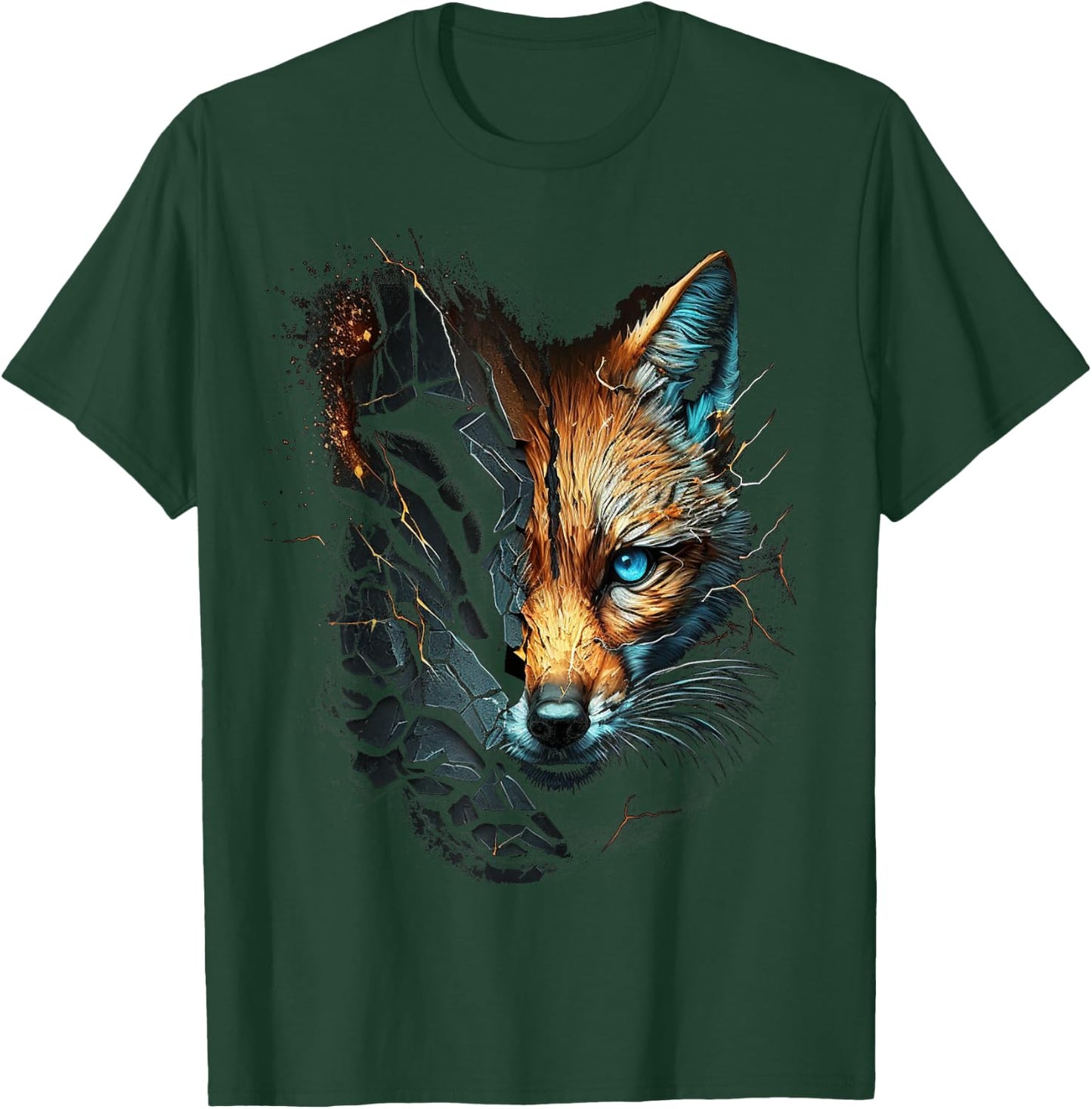 Fox Blue Eyes Animal Print Fox T-Shirt - T-Shirt | Forest