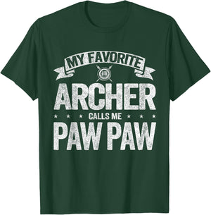 My Favorite Archer Calls Me Paw Paw Grandpa Father's Day T-Shirt - T-Shirt | Forest