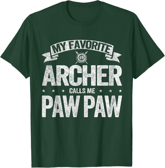 My Favorite Archer Calls Me Paw Paw Grandpa Father's Day T-Shirt - T-Shirt | Forest