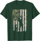 USA American Flag Military patriotic Hunter hunting T-Shirt - T-Shirt | Forest