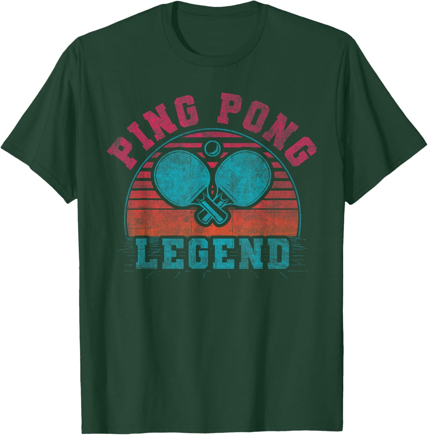 Cool Ping Pong Retro Crossing Rackets Ping Pong Legend T-Shirt - T-Shirt | Forest