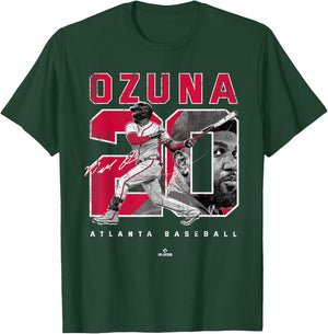 Number and Portrait Marcell Ozuna Atlanta MLBPA T-Shirt - T-Shirt | Forest