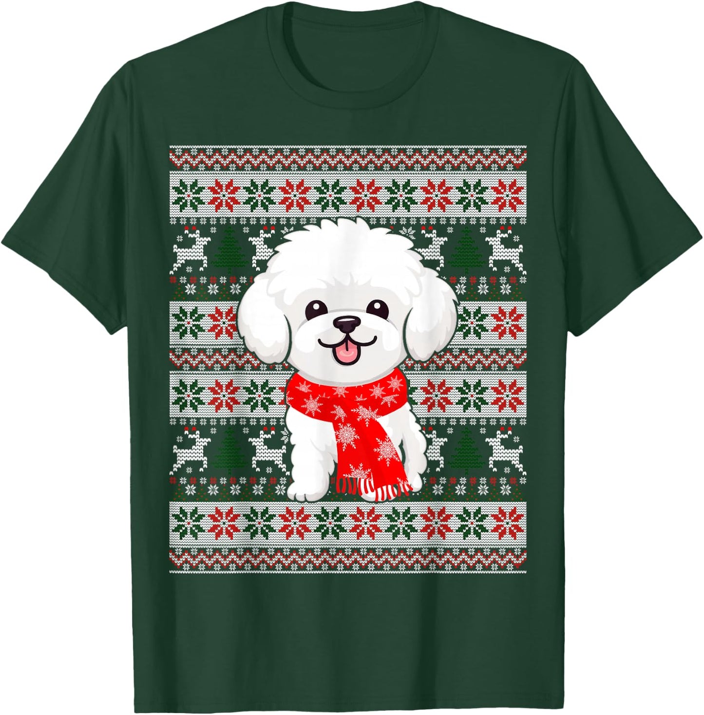 Bichon Frise Dog Lover Christmas Family Matching Pajama Xmas T-Shirt - T-Shirt | Forest
