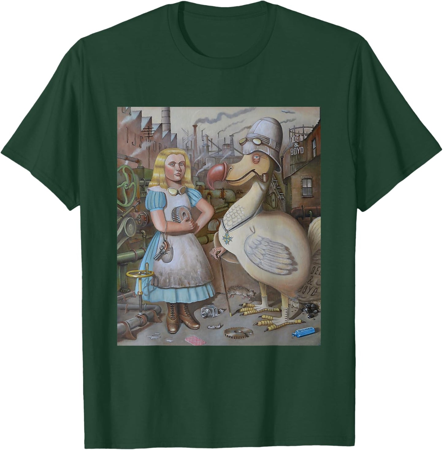 Steampunk Alice and Dodo bird T-Shirt - T-Shirt | Forest