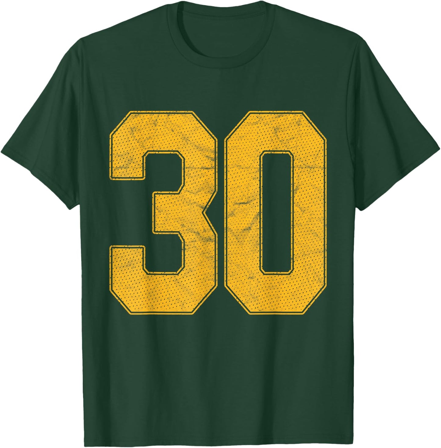Number 30 Numbered Uniform Sports Team Jersey 30th Birthday T-Shirt - T-Shirt | Forest