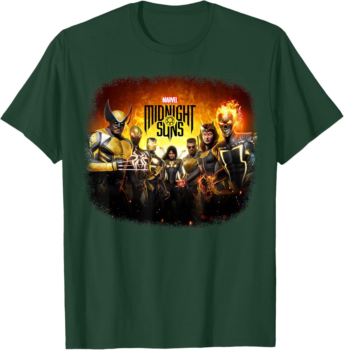 Marvel Midnight Suns Wolverine Iron Man Spider-Man Blade T-Shirt - T-Shirt | Forest