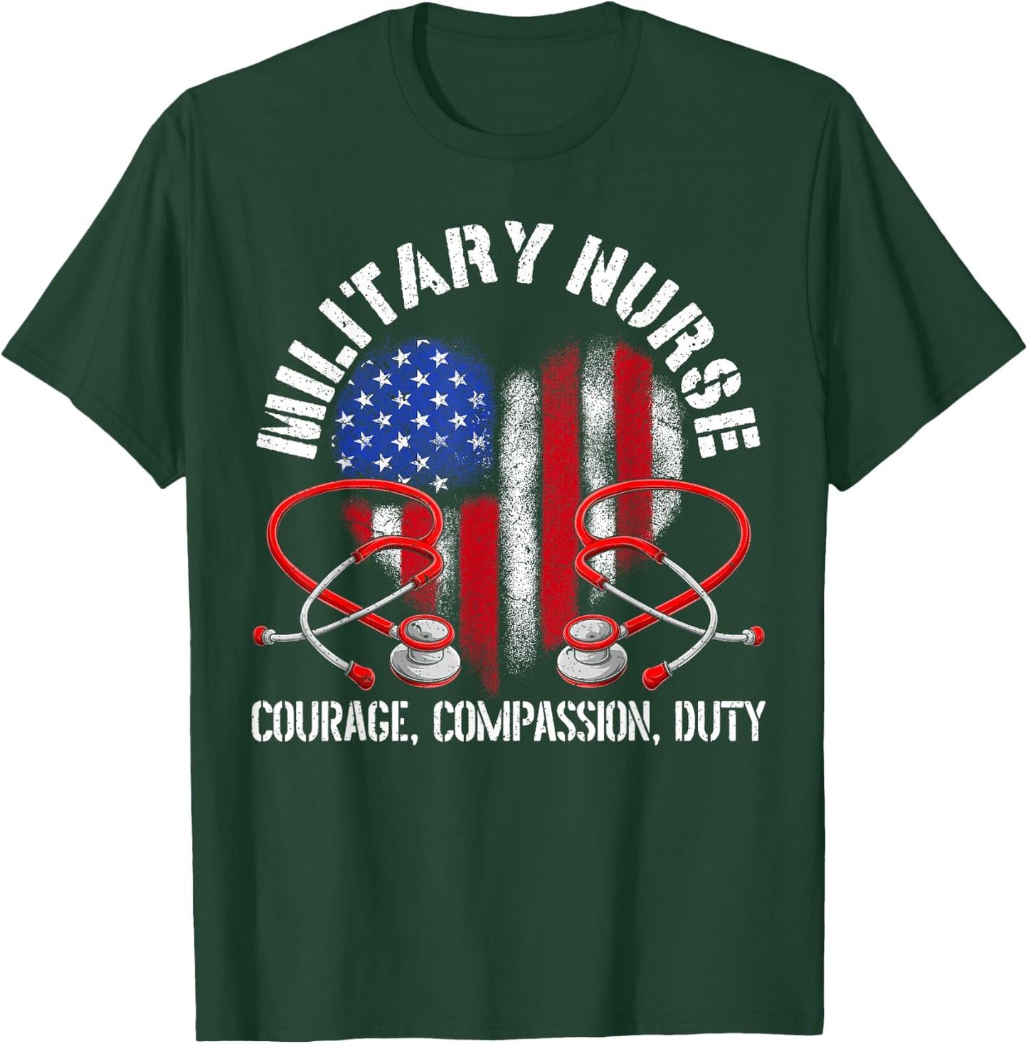 Military Nurse Registered Nurse Nursing Army Soldier T-Shirt - T-Shirt | Forest