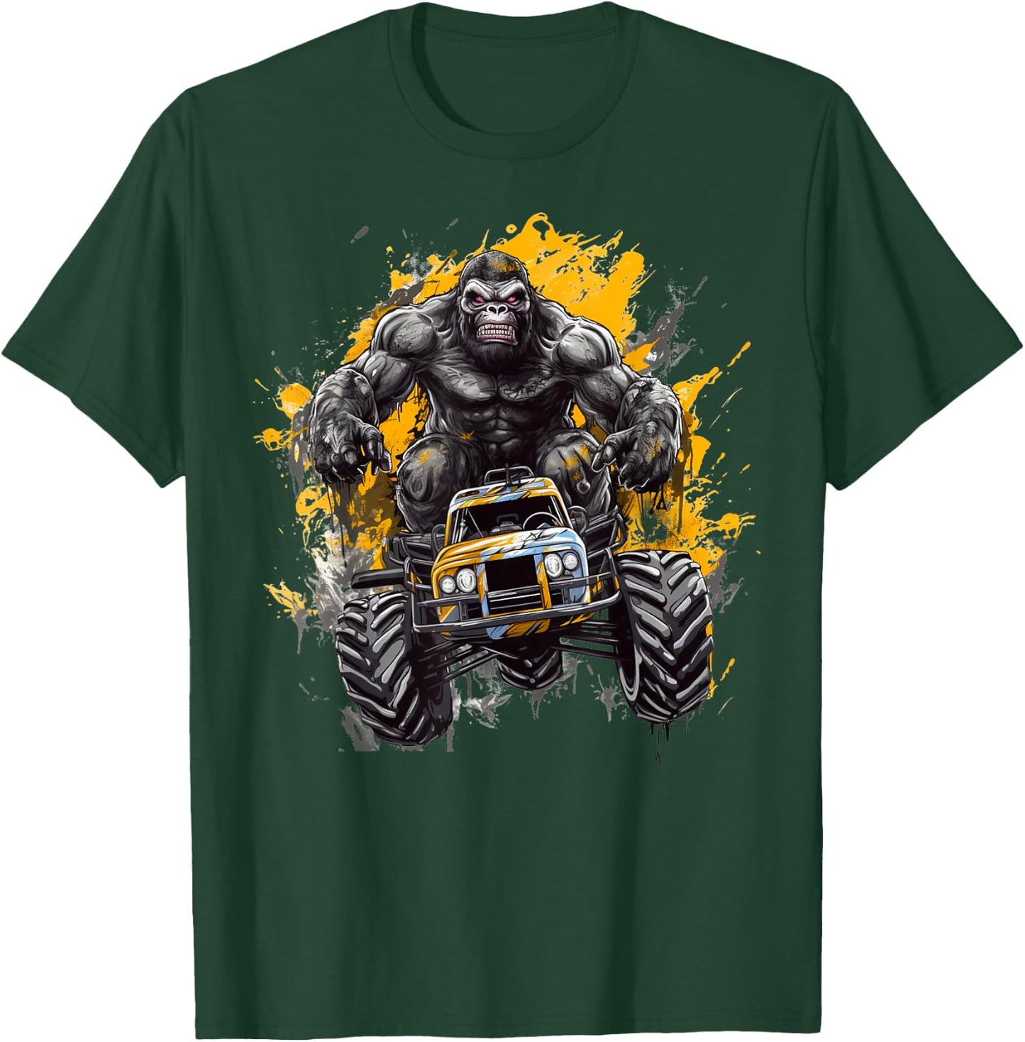 Sasquatch Riding Monster Truck Bigfoot for Boys Toddlers T-Shirt - T-Shirt | Forest