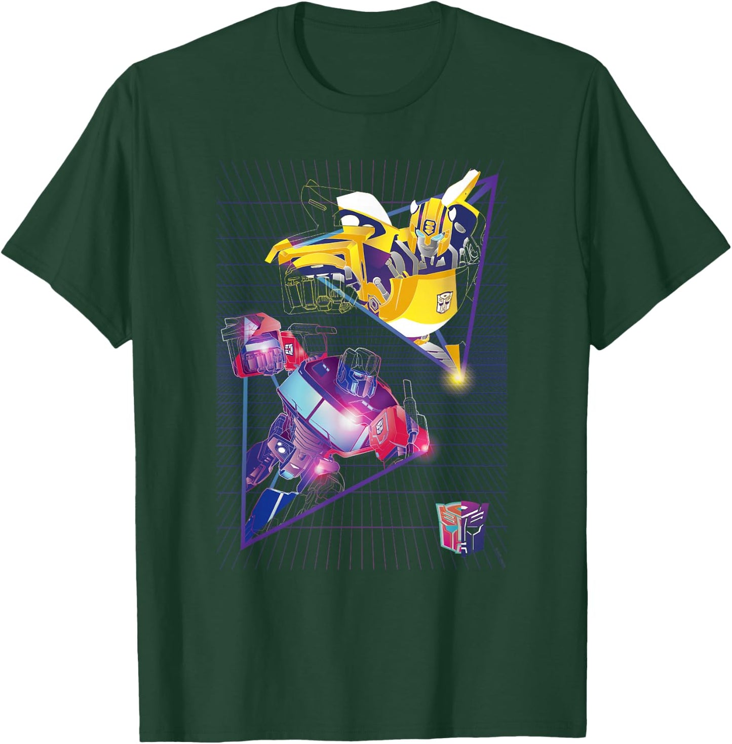 Transformers Optimus Prime & Bumblebee Neon Triangle T-Shirt - T-Shirt | Forest