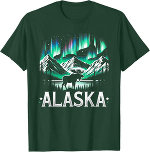 Alaska Day The Last Frontier Alaska Mountain Moose Souvenir T-Shirt - T-Shirt | Forest