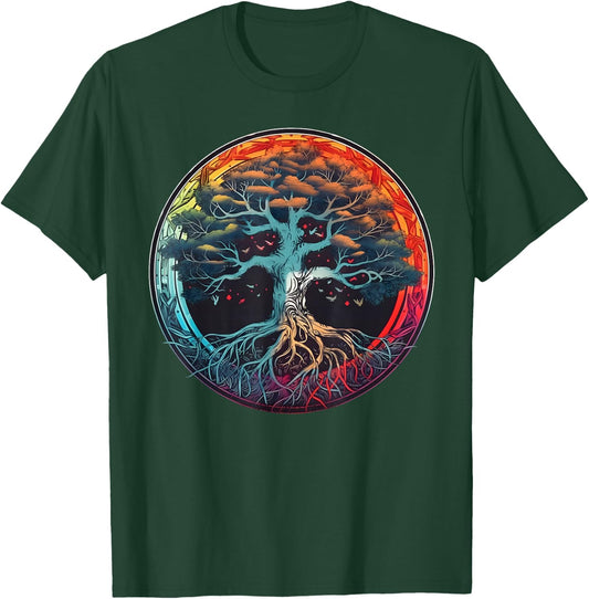 Tree of Life Rainbow Yggdrasil T-Shirt - T-Shirt | Forest