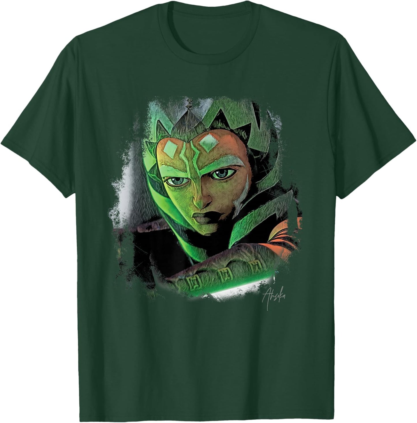 Star Wars Ahsoka Tano Tales of the Jedi Lightsaber Glow T-Shirt - T-Shirt | Forest