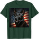 Black German Shepherd Awesome Patriotic USA Flag Portrait T-Shirt - T-Shirt | Forest