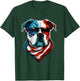 American Bulldog Dog Red White Blue American Flag Sunglasses T-Shirt - T-Shirt | Forest