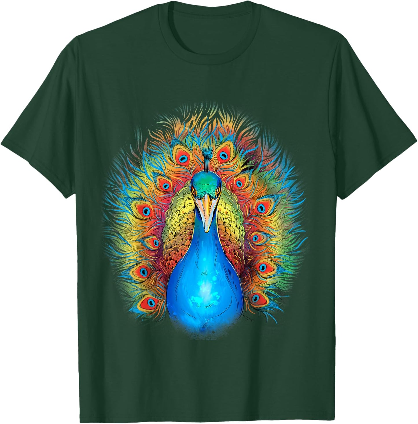 Peacock Bird Colourful Animal Peacock T-Shirt - T-Shirt | Forest