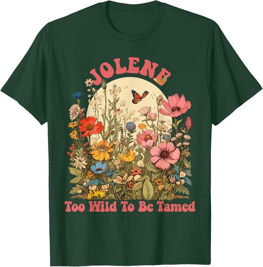JOLENE Name Cute Retro Girls Wildflower JOLENE Name T-Shirt - T-Shirt | Forest