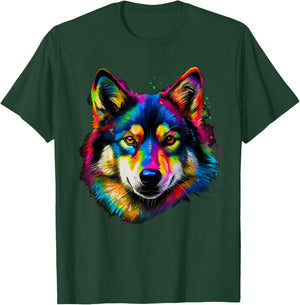 Rainbow Pop Art Alaskan Klee Kai T-Shirt - T-Shirt | Forest