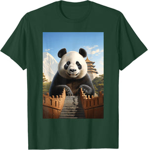 Animal Art Panda Chinese Architecture Large Panda T-Shirt - T-Shirt | Forest