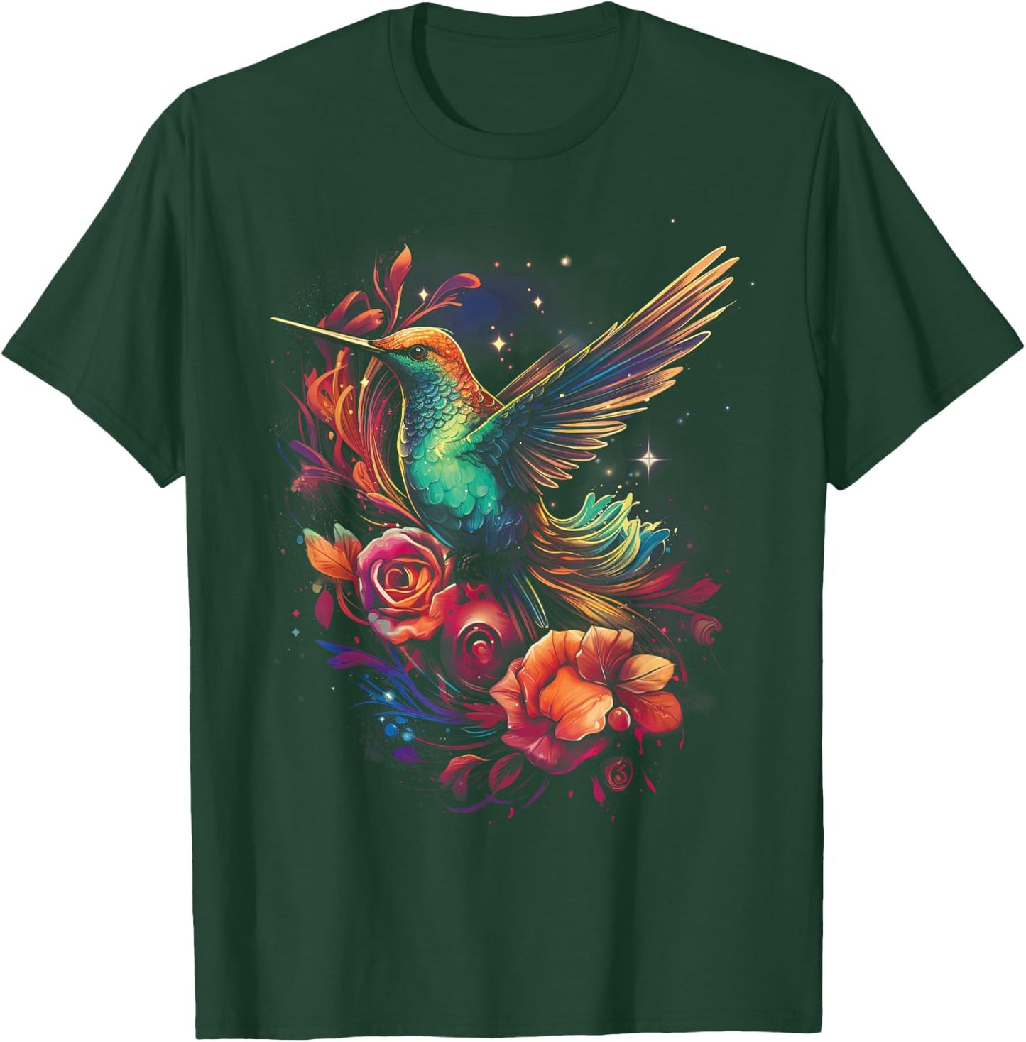 Hummingbird Flower Bird lover Animal T-Shirt - T-Shirt | Forest