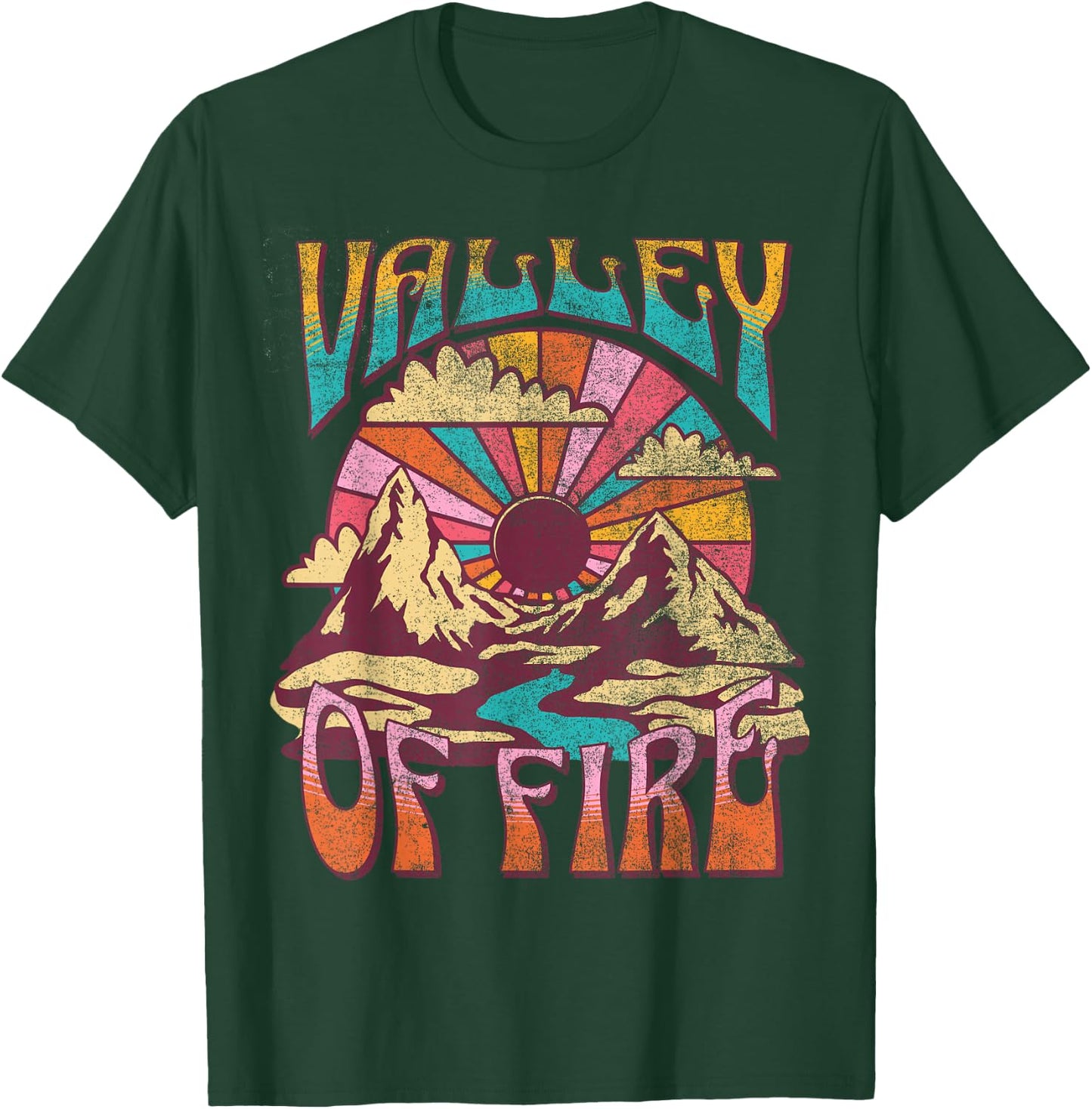 Valley Of Fire Nevada Nature Hiking Mountains Outdoors Retro T-Shirt - T-Shirt | Forest