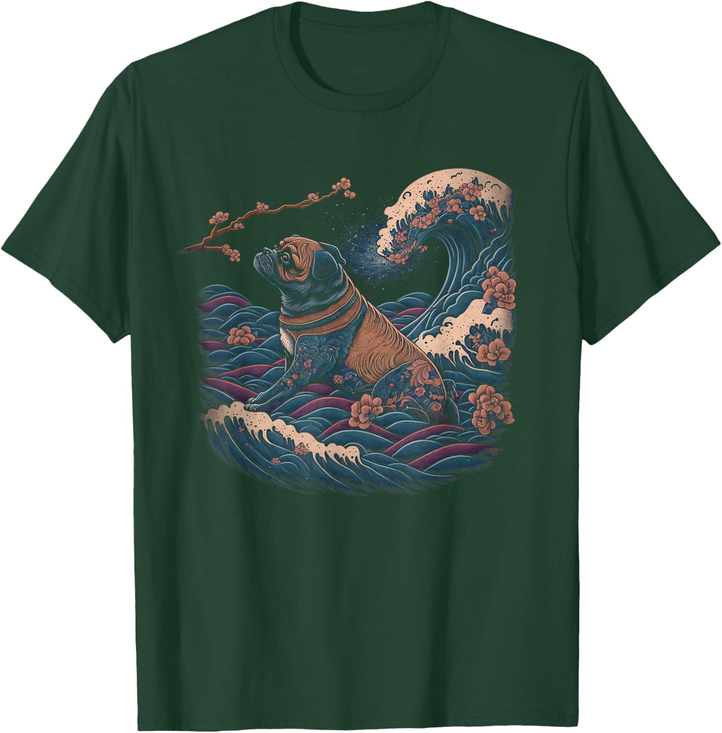 Surrealism Japanese Painting Chug dog T-Shirt - T-Shirt | Forest