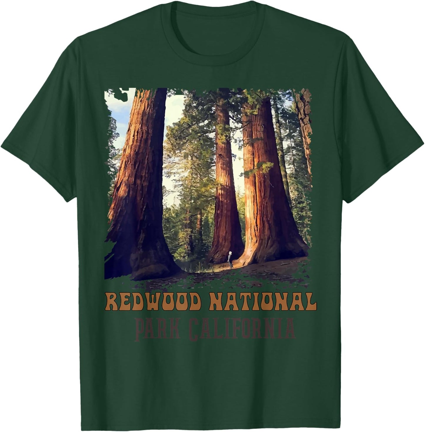 Humboldt Redwoods Retro US California State Vintage Parks T-Shirt - T-Shirt | Forest