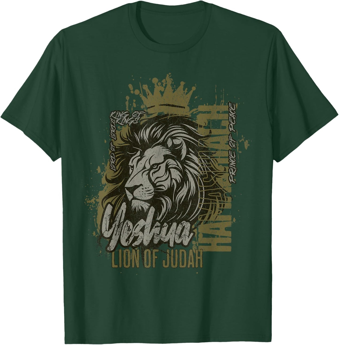 Yeshua Hamashiach Lion of Judah Messianic Hebrew Jesus T-Shirt - T-Shirt | Forest