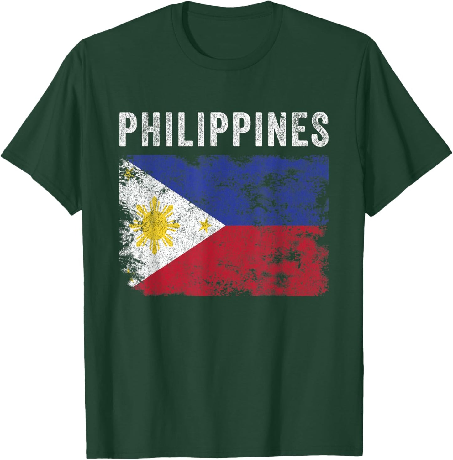 Philippines Flag Distressed - Men Women Kids - Filipino Flag T-Shirt - T-Shirt | Forest