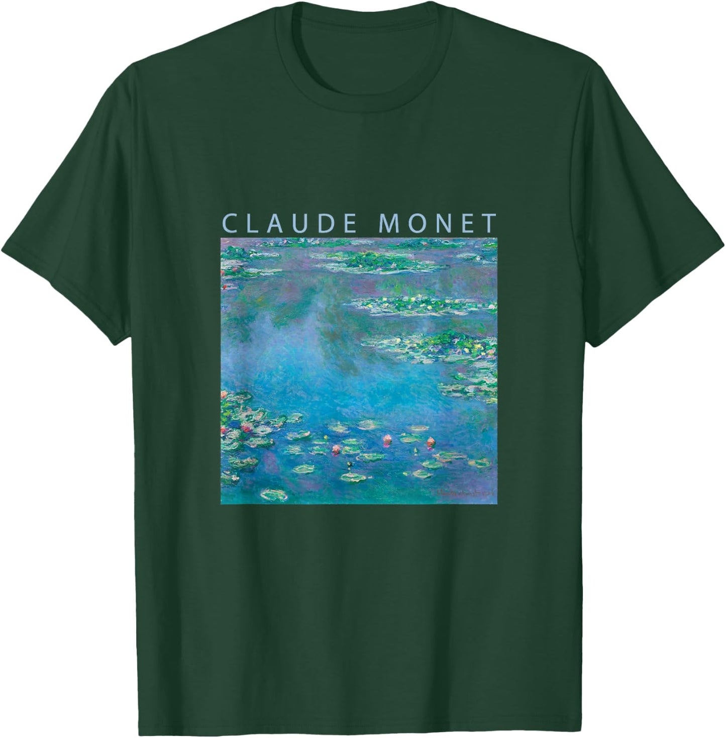 Claude Monet Funny Water Lilies Impressionism Painting Art Men Women Funny Clothes Art Present Oil Painting T-Shirt - T-Shirt | Forest