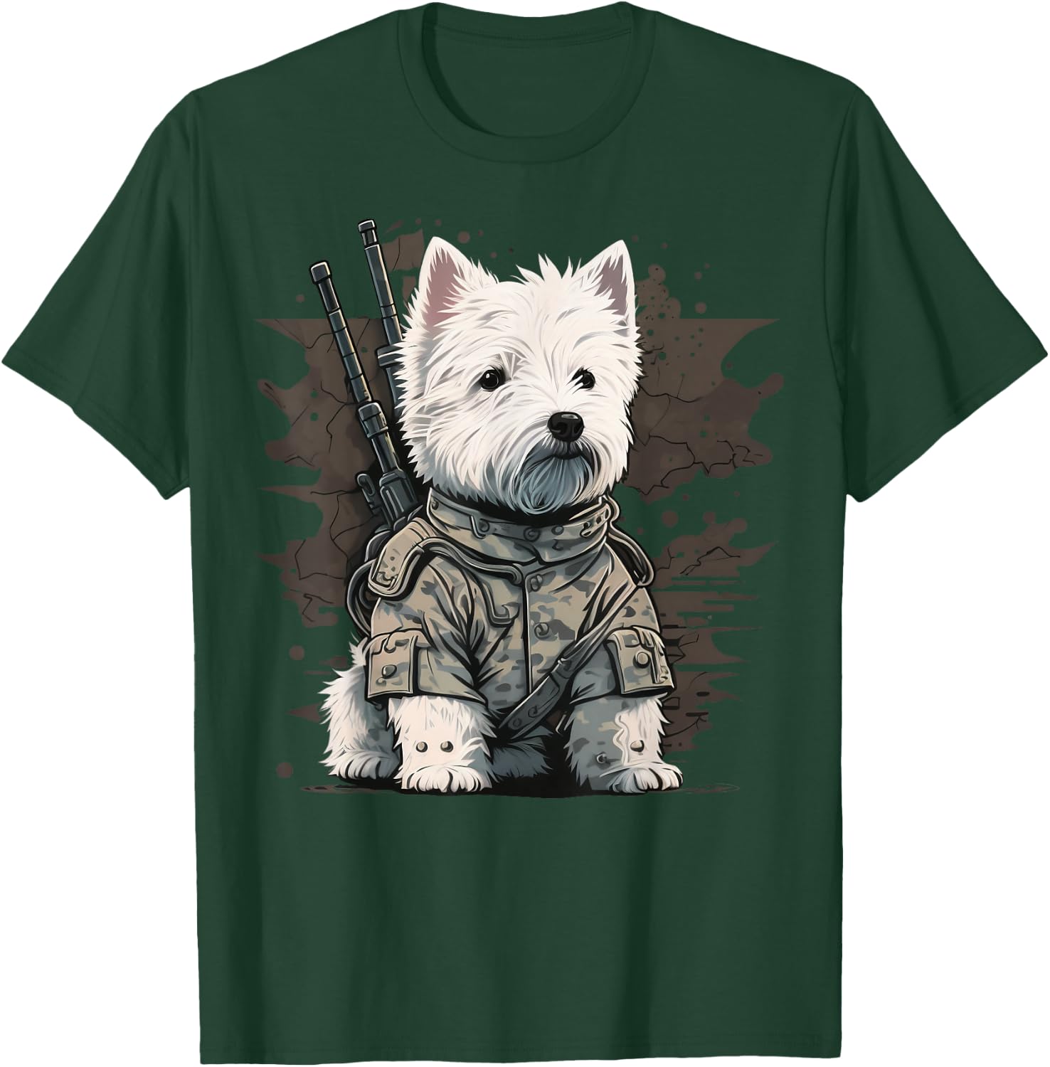 Soldier West Highland White Terrier Army Military Westie T-Shirt - T-Shirt | Forest