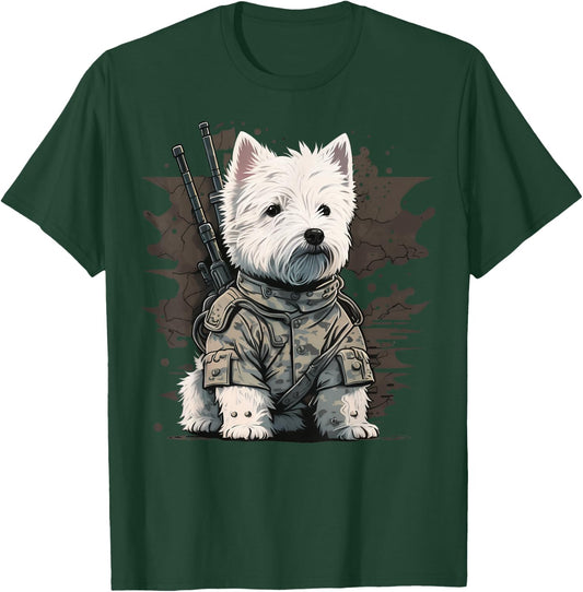 Soldier West Highland White Terrier Army Military Westie T-Shirt - T-Shirt | Forest