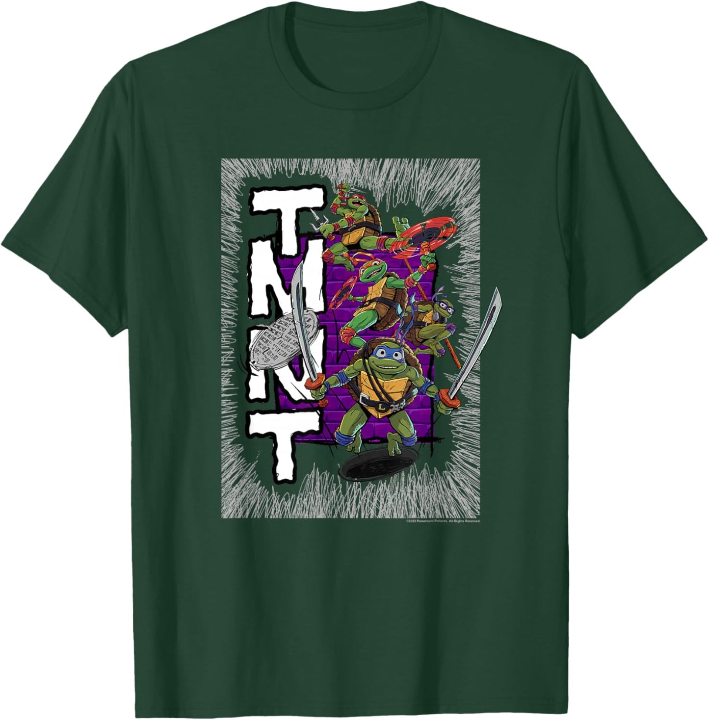 Teenage Mutant Ninja Turtles: Mutant Mayhem Retro Poster T-Shirt - T-Shirt | Forest
