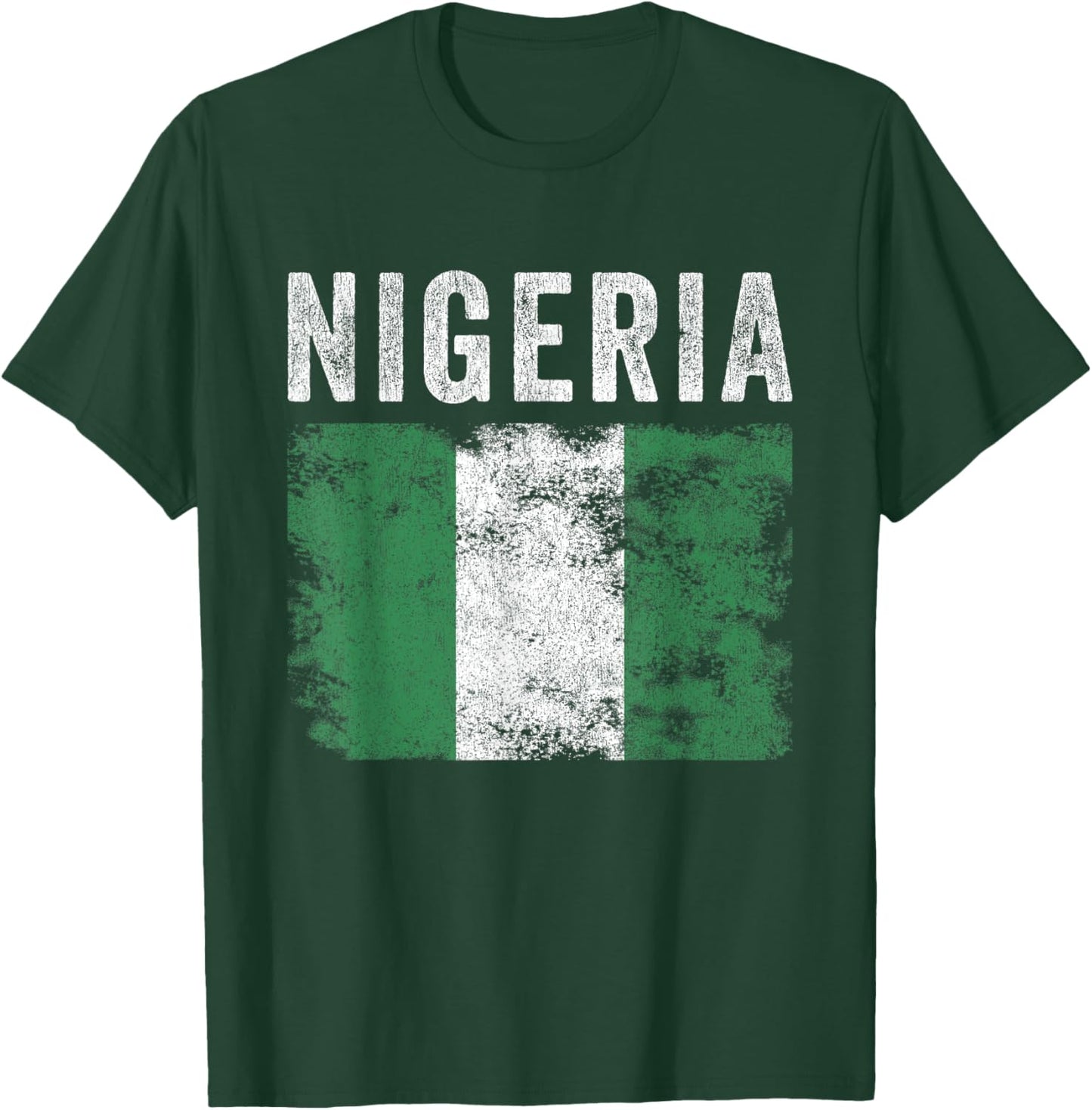 Nigeria Flag Distressed - Men Women Kids - Nigerian Flag T-Shirt - T-Shirt | Forest