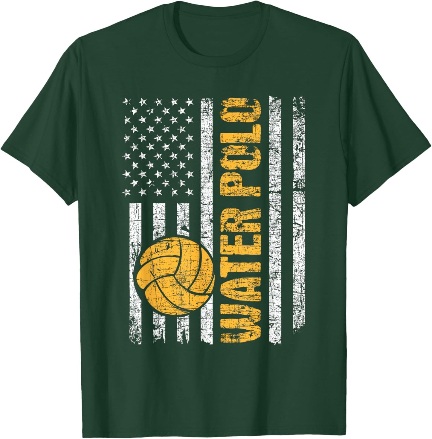 Water Polo - USA Flag Goalie Sportsmen Goalkeeper T-Shirt - T-Shirt | Forest