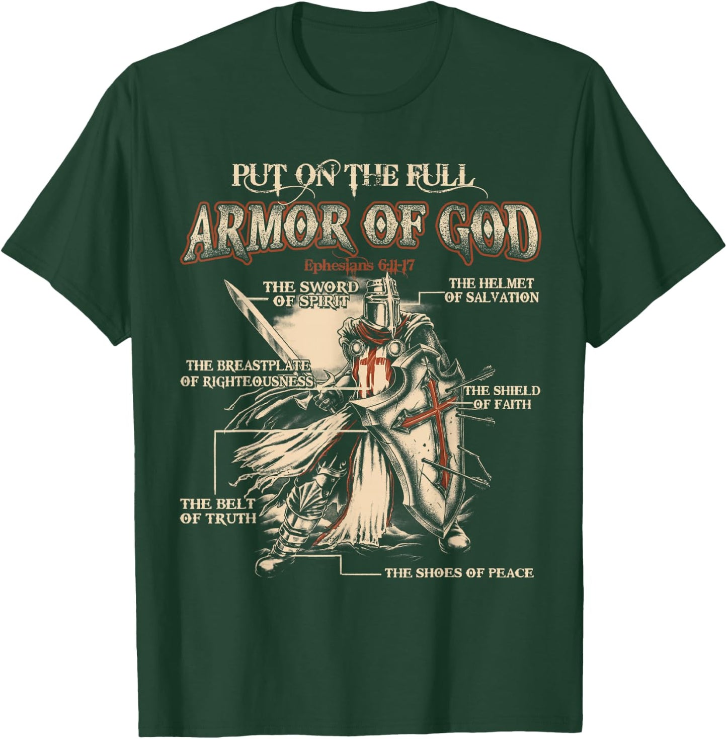 Put On The Full Armor Of God - Jesus T-Shirt - T-Shirt | Forest