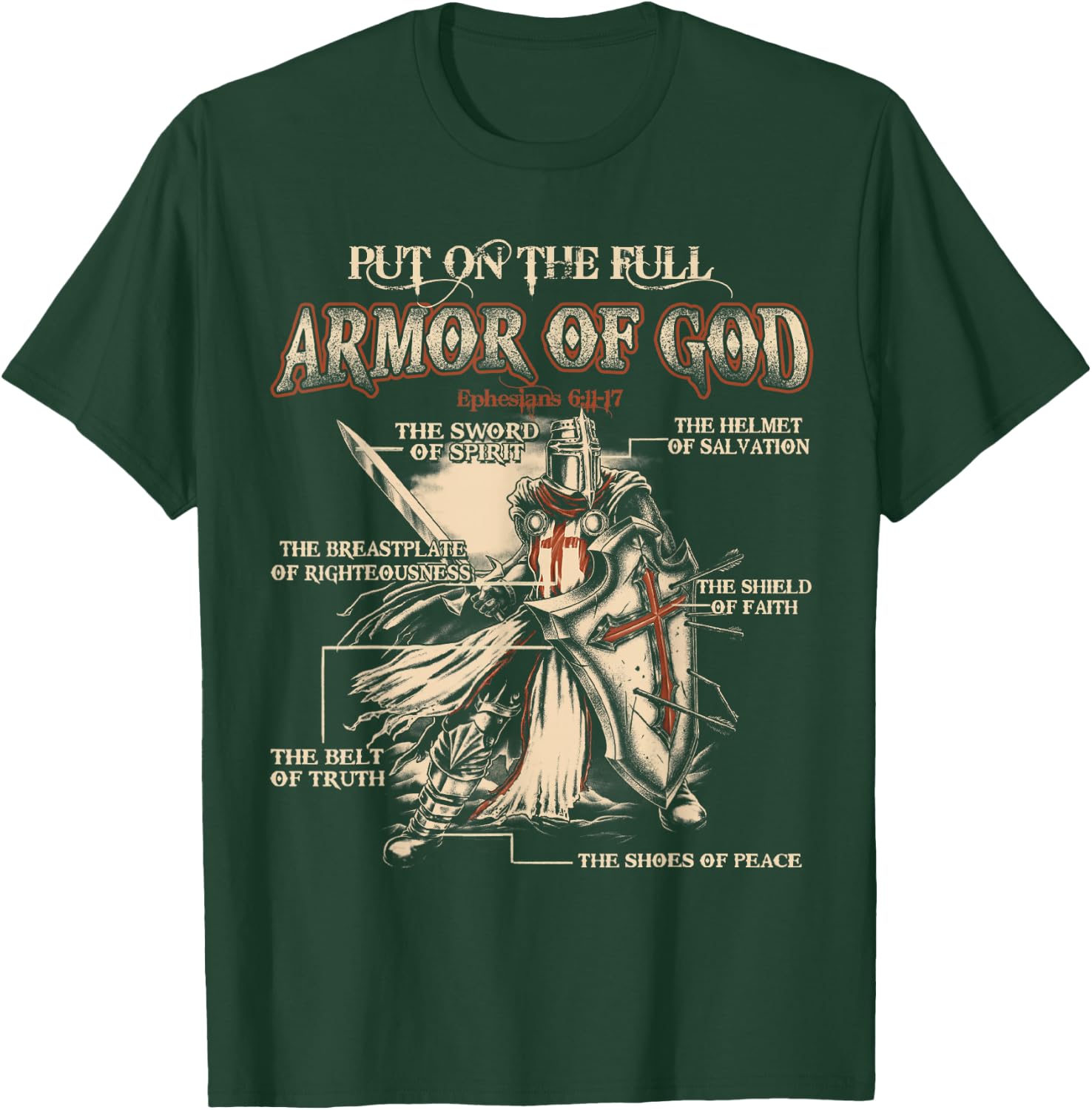 Put On The Full Armor Of God - Jesus T-Shirt - T-Shirt | Forest