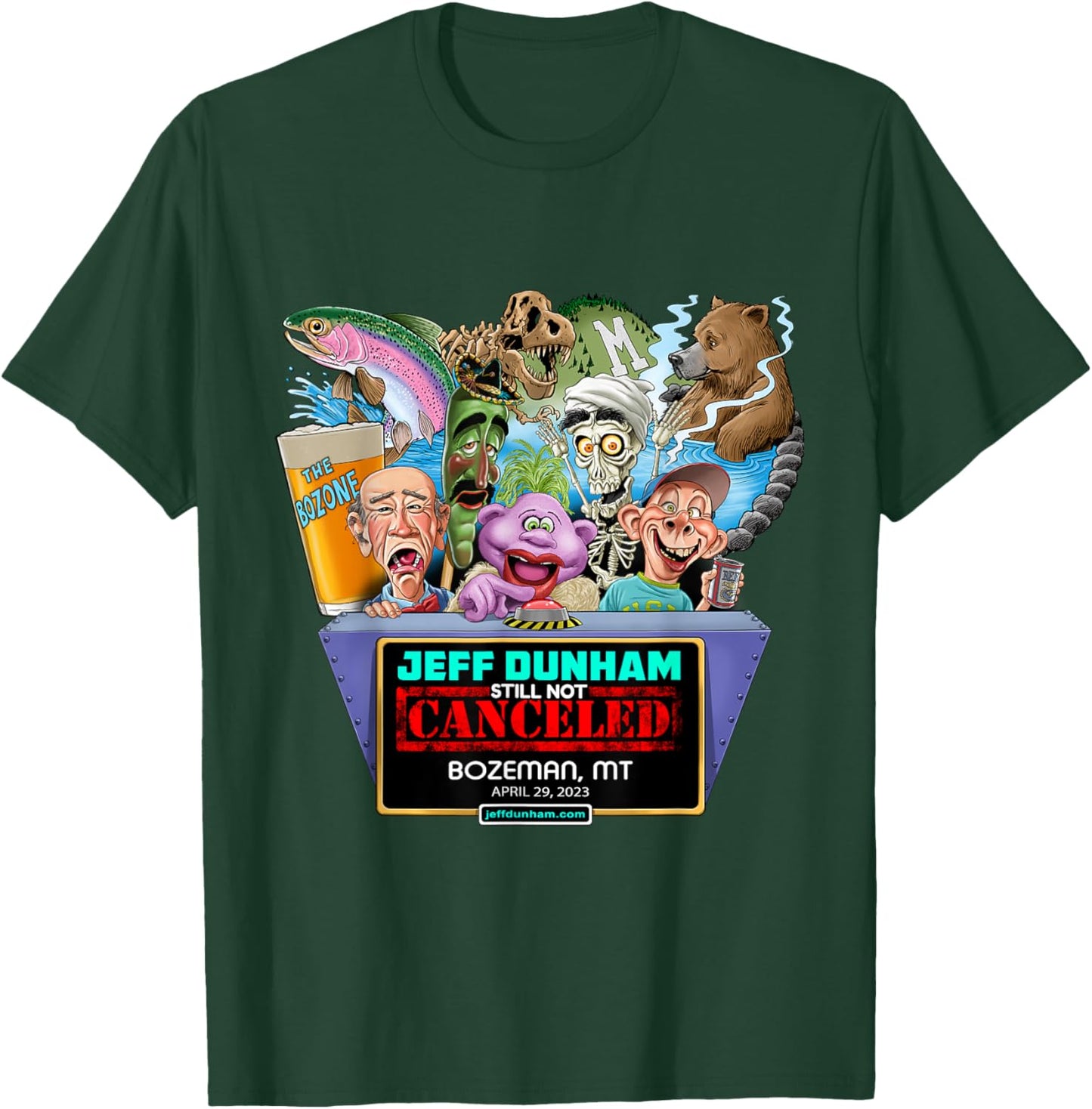 Jeff Dunham Bozeman, MT (2023) T-Shirt - T-Shirt | Forest