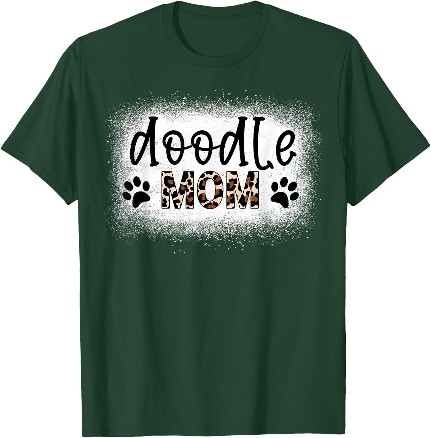 Vintage Doodle Mom Bleached Shirt Leopard Golden Doodle Mom T-Shirt - T-Shirt | Forest