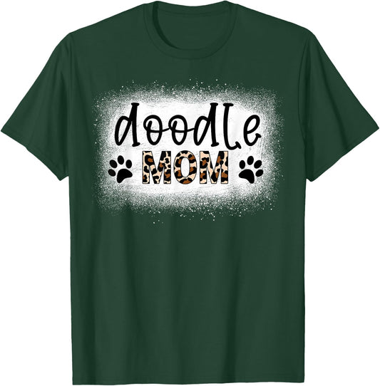 Vintage Doodle Mom Bleached Shirt Leopard Golden Doodle Mom T-Shirt - T-Shirt | Forest