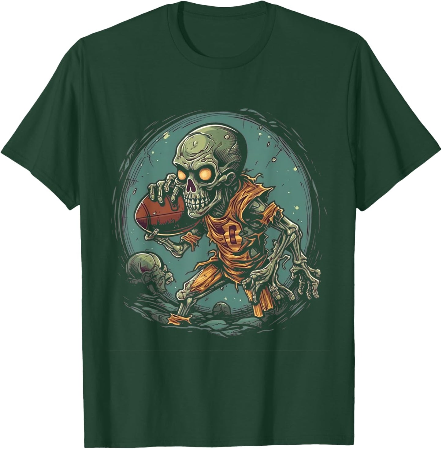 Zombie Football Player Halloween Costume Sport Men Boys T-Shirt - T-Shirt | Forest