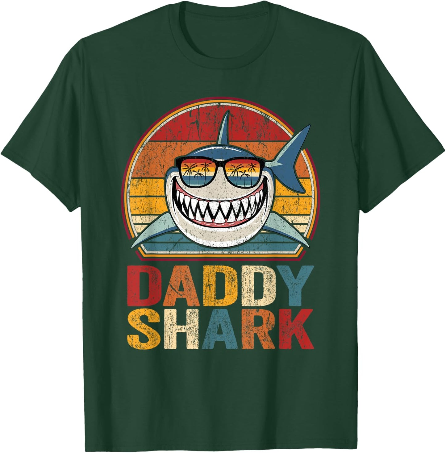Daddy Shark Retro Shark Shirt Pajamas Gifts for Dad Dad T-Shirt - T-Shirt | Forest