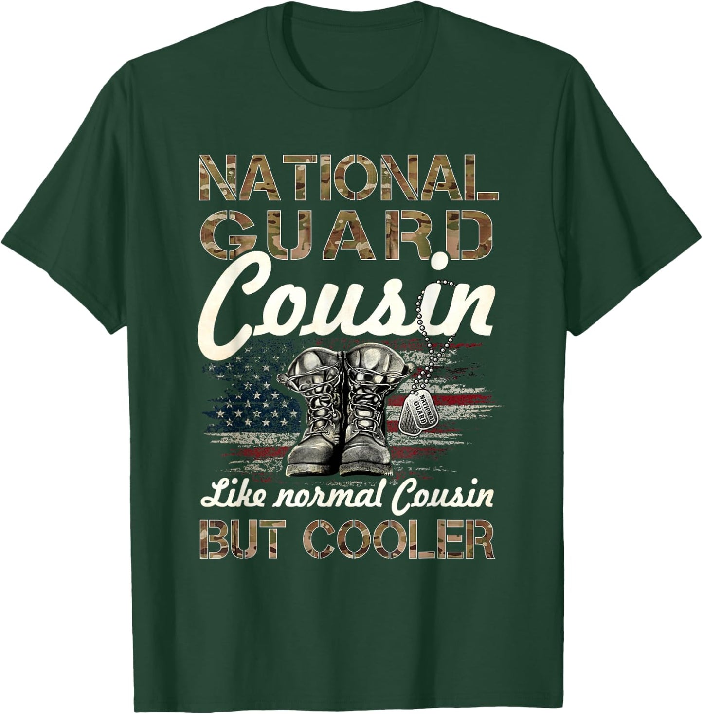 National Guard Cousin Proud Cousin Military Matching Gift T-Shirt - T-Shirt | Forest