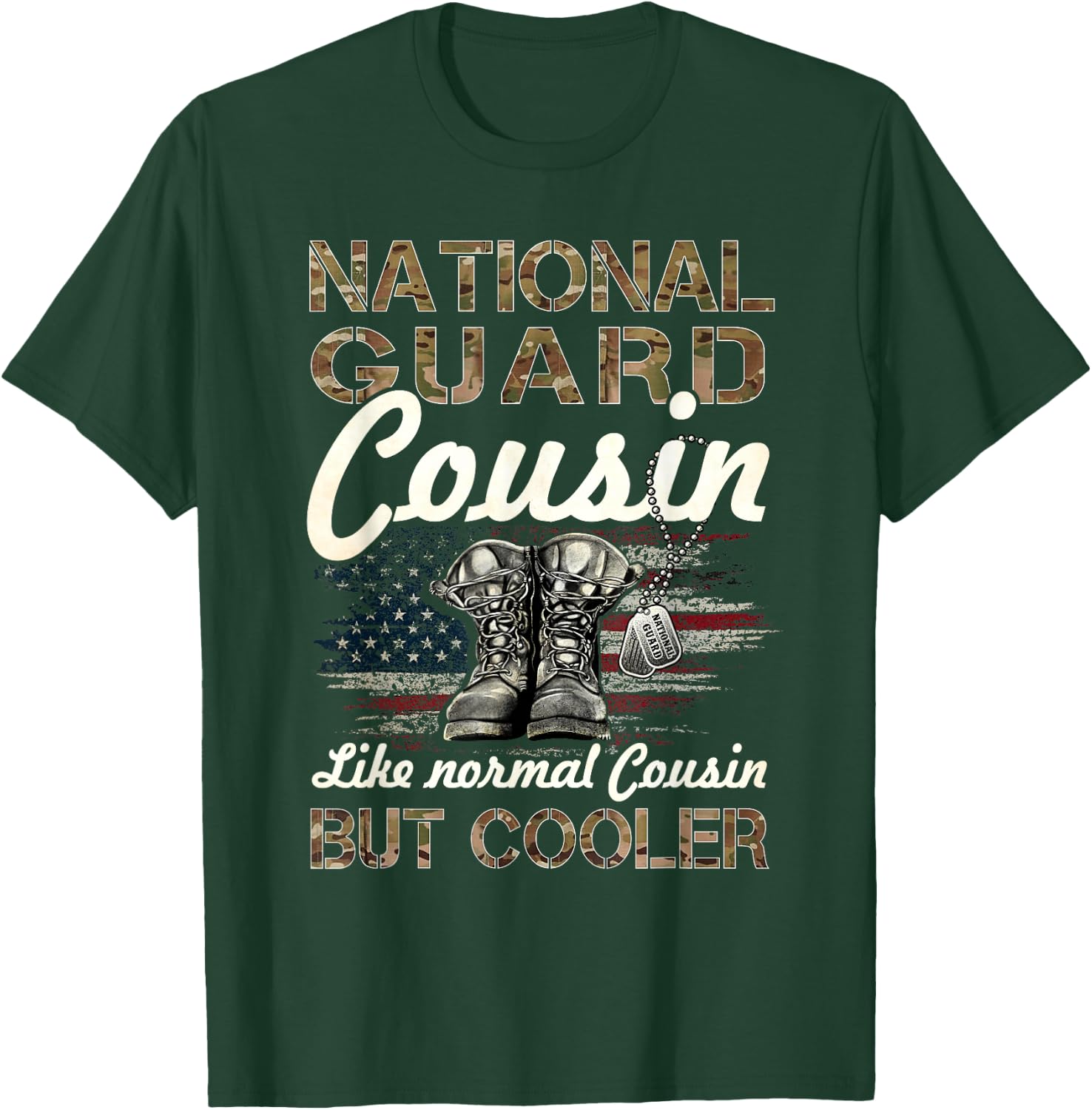 National Guard Cousin Proud Cousin Military Matching Gift T-Shirt - T-Shirt | Forest