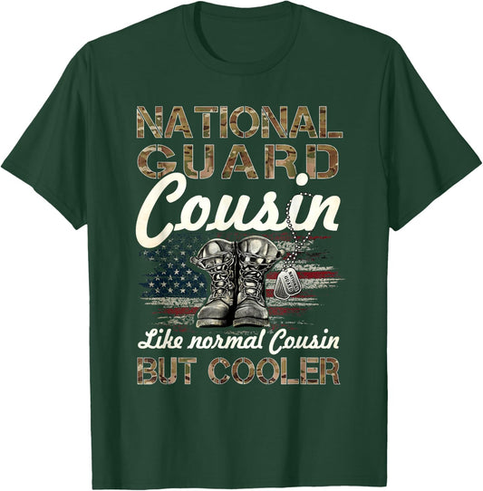 National Guard Cousin Proud Cousin Military Matching Gift T-Shirt - T-Shirt | Forest