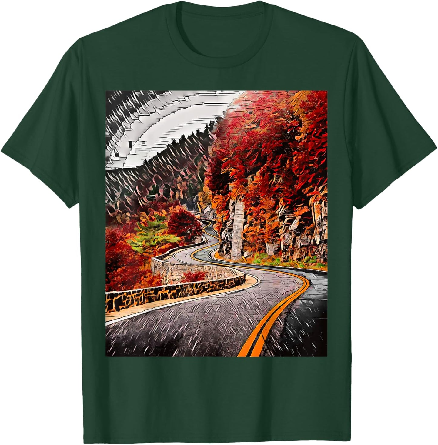 Hawk's Nest Highway, New York, USA T-Shirt - T-Shirt | Forest