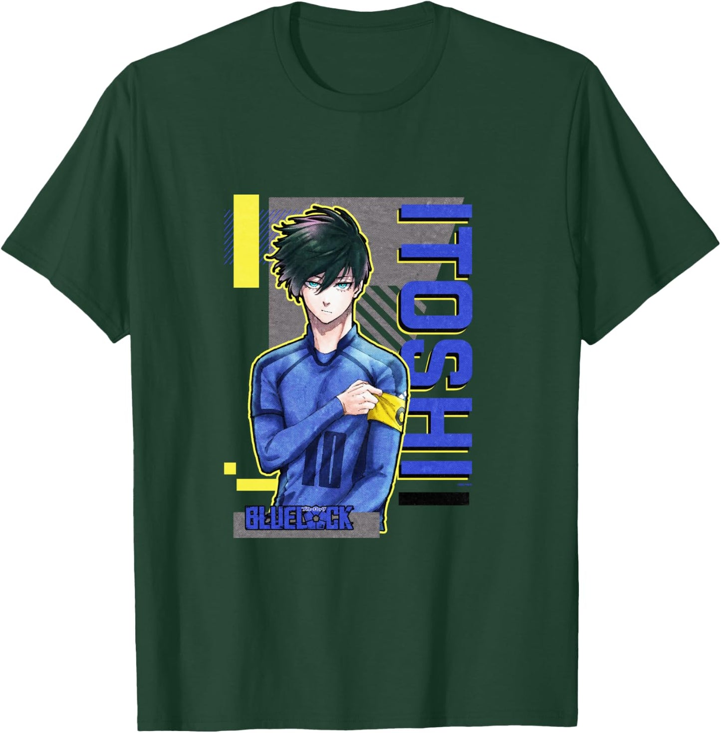 Blue Lock Rin Itoshi The Captain Big Chest Neon Portrait T-Shirt - T-Shirt | Forest